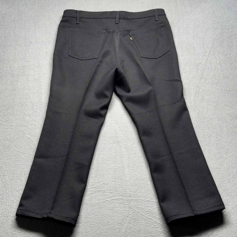 Vintage Levis 517 Sta-Prest Action Slacks Pants Mens 38x29 Black Gold Tab USA